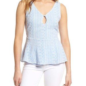 Cupcakes and Cashmere Sleeveless Peplum Top